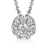 Perfect for every day wear, this 14 kt. cluster diamond pendant has 0.40 ctw. of round brilliant diamonds on an 18” link chain