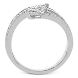 Baguette diamonds and milgrain details in white gold enhance the marquise center stone set at an angle in this dynamic Lightning Collection ring.