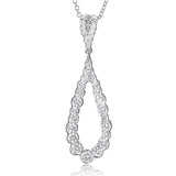 A perfect dewdrop's essence shines eternally in this diamond and white gold pendant.