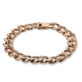 This substantial men's chain bracelet is wrought in 14k gold for durability and style.
