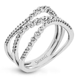 This wavy 18k white gold ring creates a modern look with .56 ctw of white diamonds.