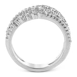 This wavy 18k white gold ring creates a modern look with .56 ctw of white diamonds.