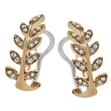 Charming vines wrap encircle the ear in these 18k rose gold earrings set with .35 ctw of diamonds.