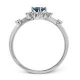 This 18k white gold ring adds the perfect pop of bright color to any outfit.