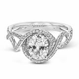 Classic with a modern twist, this white gold engagement ring features .50 ctw of sparkling white diamonds in a dramatic openwork design.