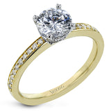 18K white gold engagement ring featuring .22cttw diamonds.  (center stone sold separately)