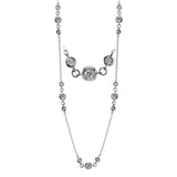 Contemporary and stylish, this necklace design contains .99 ctw of white diamonds in various sizes set with 18k white gold.