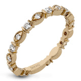 This gorgeous 18k rose gold ring is perfect to wear in a stack, or as a statement on its own. It features .37 ctw of white diamonds.