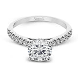 This wedding set is sure to please with a straight design and .60 ctw of white side diamonds.
