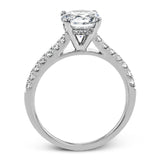 This wedding set is sure to please with a straight design and .60 ctw of white side diamonds.
