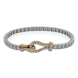 This remarkable buckle bracelet contains a whopping 3.00 ctw of white diamonds, topped off with a charming, well-made buckle clasp.