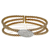 This modern bangle features and incredibly easy-to-wear design and .70 ctw of shining white diamonds.