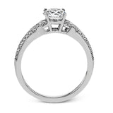 This remarkable white gold ring features .18 ctw of round white diamonds and delicate milgrain edging for a sleek, romantic look.