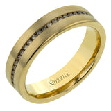 Timless design revealed in this 14k yellow gold band featuring .55cttw diamonds.
