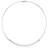 The ends of this elegant, minimalist white gold necklace sparkle with .08 ctw of white diamonds for a subtle accent