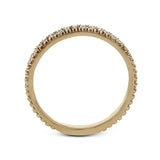 A line of .33 ctw of white diamonds sits alongside a row of granulation in this band that adds the ideal touch of shine. Perfect for stacking with other rings.