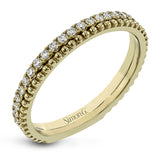 A line of .33 ctw of white diamonds sits alongside a row of granulation in this band that adds the ideal touch of shine. Perfect for stacking with other rings.