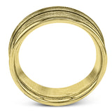 This minimalist white gold wedding band features a brushed outside texture for understated elegance