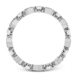 This 18k white gold band is perfect for layering with others, or could also be used unique wedding band, and contains .31 ctw of white diamonds. Perfect for stacking.