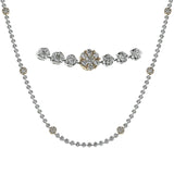 Glamorous yet refined, this white gold necklace sparkles with an incredible 7.49 ctw of white diamonds