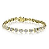 This glamorous bracelet dazzles with an incredible 3.78 ctw of round white diamonds in a white gold setting