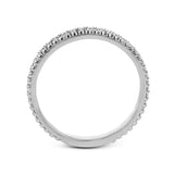 A line of .33 ctw of white diamonds sits alongside a row of granulation in this band that adds the ideal touch of shine. Perfect for stacking with other rings.