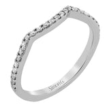 Delicate, overlapping tendrils of white and rose gold sparkle with .52 ctw of round white diamonds for a contemporary, nature-inspired design.