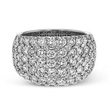 This wonderful, contemporary wedding band glitters with a remarkable 3.01 ctw of round white diamonds set in white gold.