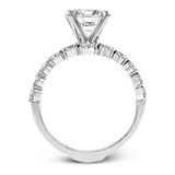 This 18k white gold engagement set certainly makes a statement with 1.72 ctw of white diamonds set in three rows.