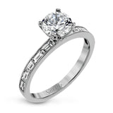 This sleek, minimalist white gold wedding set features a distinctive design with an impressive 1.05 ctw of baguette shaped white diamonds.