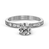 This sleek, minimalist white gold wedding set features a distinctive design with an impressive 1.05 ctw of baguette shaped white diamonds.
