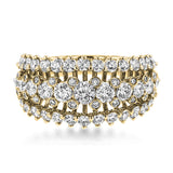 This unique white gold ring features a total of 1.74 ctw of white diamonds in an intricately designed setting.