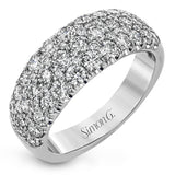 This wonderful, contemporary wedding band glitters with a remarkable 2.00 ctw of round white diamonds set in white gold.