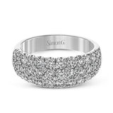 This wonderful, contemporary wedding band glitters with a remarkable 2.00 ctw of round white diamonds set in white gold.