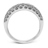 This wonderful, contemporary wedding band glitters with a remarkable 2.00 ctw of round white diamonds set in white gold.
