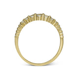 These interlocking 18k yellow gold band can be worn together with the rose and white gold bands , producing the look of one larger ring, or on their own for a simple statement. Each contains .45 ctw of shining white diamonds. Perfect for stacking.