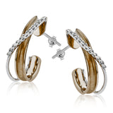 These elegant, vintage-inspired rose gold earrings feature white gold accents sparkling with .19 ctw of white diamonds