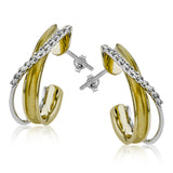These elegant, vintage-inspired rose gold earrings feature white gold accents sparkling with .19 ctw of white diamonds