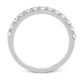 This classic wedding band features a distinctive setting style that shows off the .50 ctw of white diamonds to their full advantage.