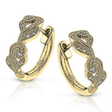 These vintage-inspired hoop earrings have a milgrain accented filigree design and are set with .20 ctw of white diamonds.