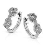These vintage-inspired hoop earrings have a milgrain accented filigree design and are set with .20 ctw of white diamonds.