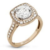 This rose gold ring radiates timeless beauty with the help of .39 ctw of round white diamond accents.