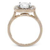 This rose gold ring radiates timeless beauty with the help of .39 ctw of round white diamond accents.