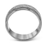 This classic men's wedding band features a matte texture in the center, edged by high polished metal. It is sure to be in style for years to come.