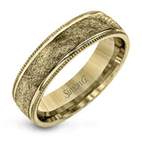 This classic men's wedding band features a matte texture in the center, edged by high polished metal. It is sure to be in style for years to come.