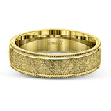 This classic men's wedding band features a matte texture in the center, edged by high polished metal. It is sure to be in style for years to come.
