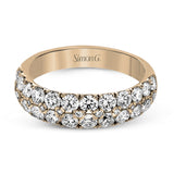 Simple yet elegant, this understated white gold band sparkles with 1.57 ctw of round white diamonds