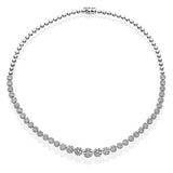 This exquisite necklace makes quite an entrance with 6.47 ctw of white diamonds set into a classically glamorous design.
