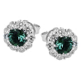 These lovely, vintage-inspired white gold earrings feature 1.15 ctw of sapphires framed by halos containing 1.17 ctw of round white diamonds.