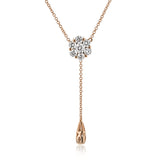 This delicate, understated pendant features .47 ctw of round white diamonds in a lovely white gold setting
